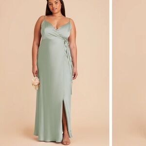 Birdy Grey: Cindy Dress - Matte Satin Sage (Plus size)